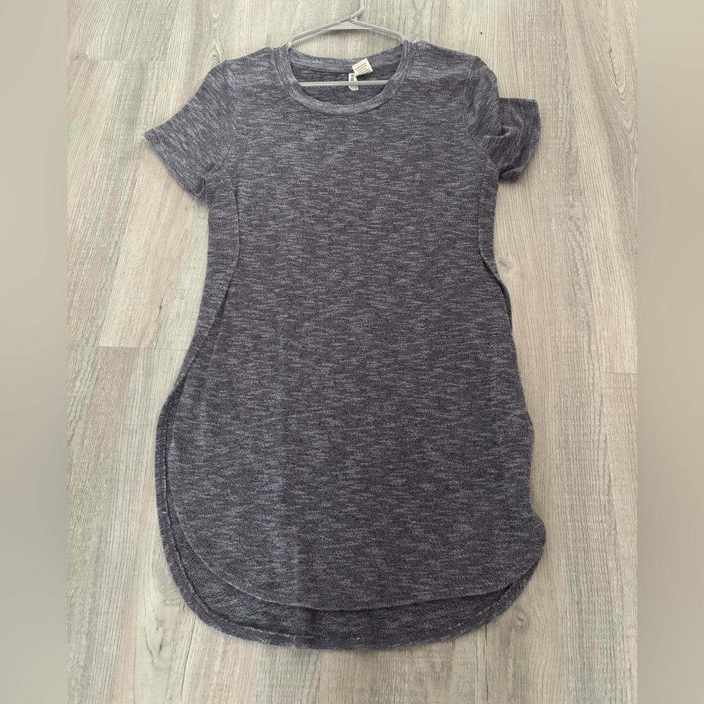Blue gray shirt dress